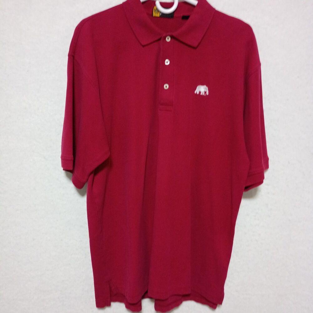 The Locker Room Pique Polo Crimson With White Elephant Mens Large